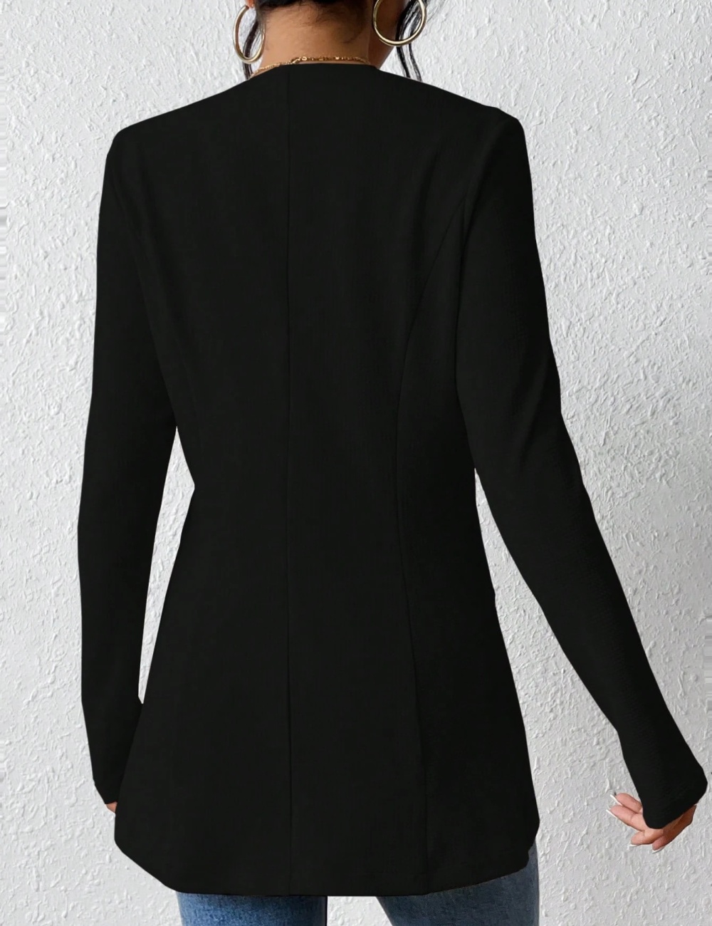 V-neck fashion Casual business suit buckle long sleeve coat