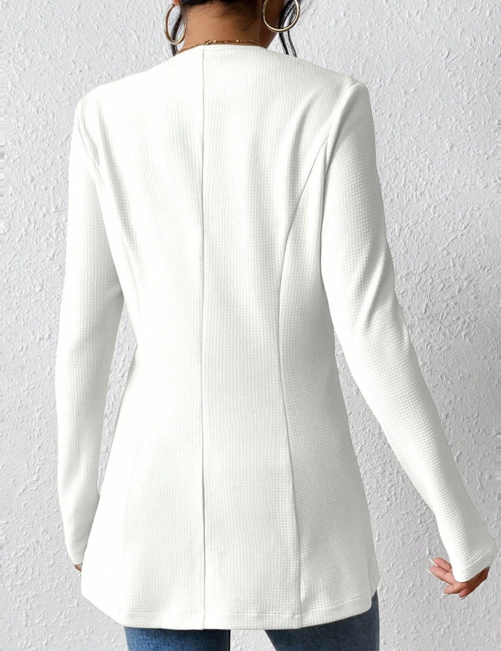 V-neck fashion Casual business suit buckle long sleeve coat
