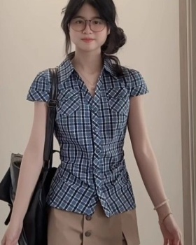 Slim summer tops short sleeve spicegirl shirt for women