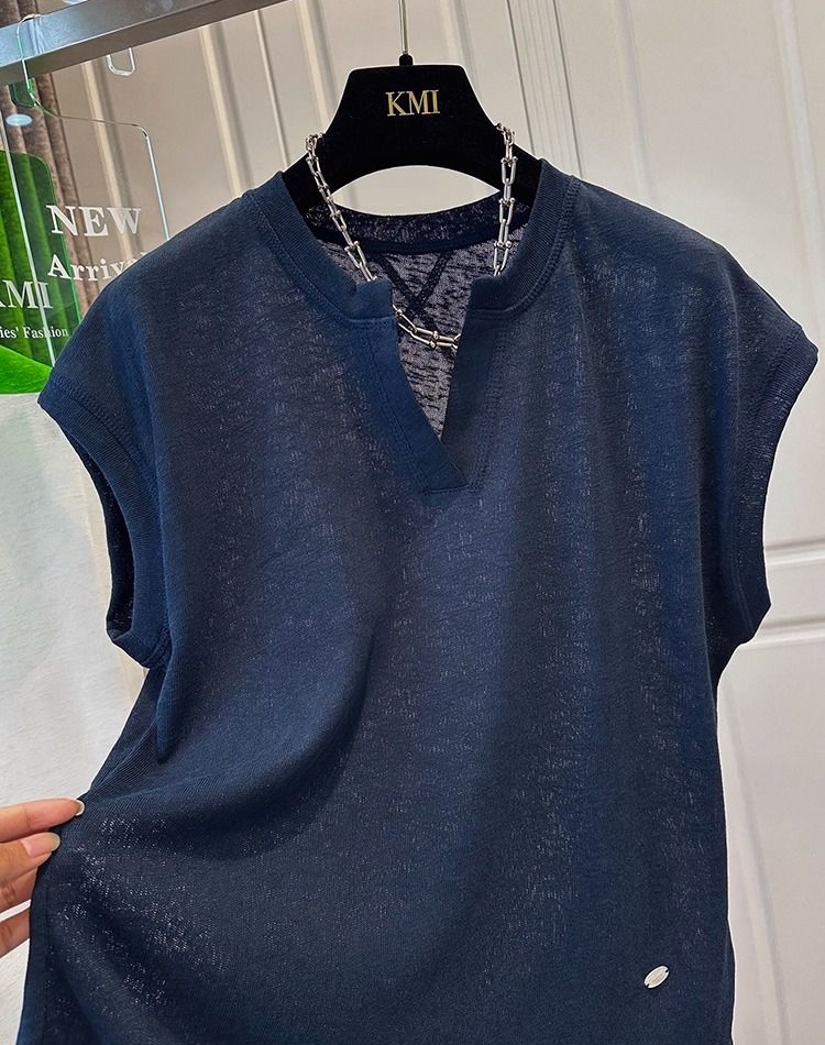 Boats sleeve large yard France style T-shirt for women