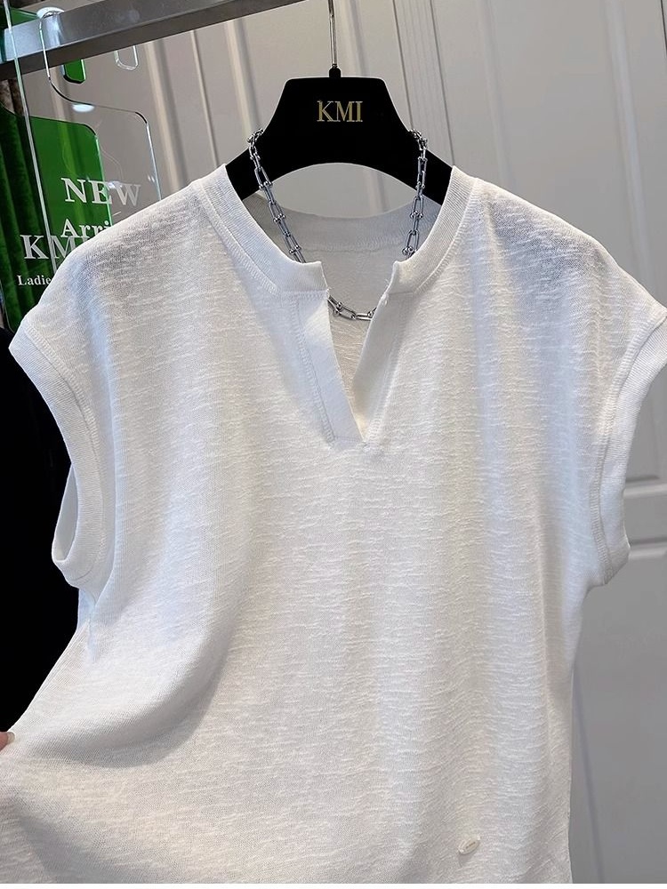 Boats sleeve large yard France style T-shirt for women