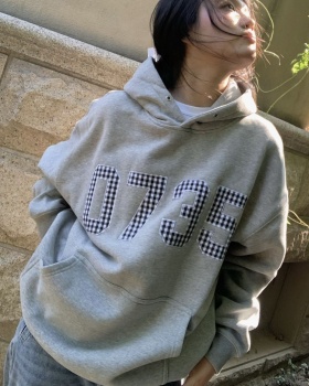 Complex milk silk plus velvet cotton hoodie for women