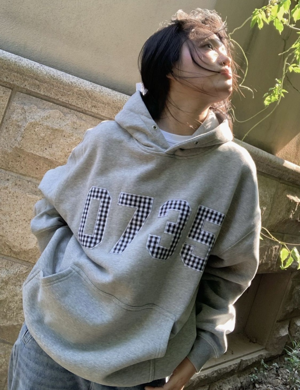 Complex milk silk plus velvet cotton hoodie for women