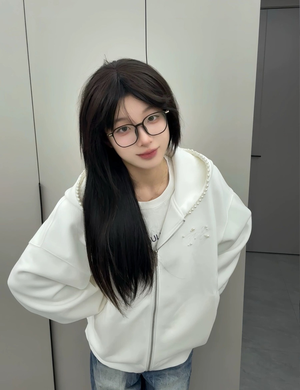 Thin beading complex cotton pure cotton hoodie