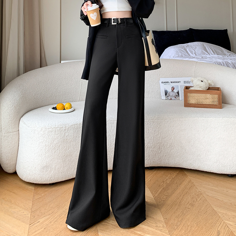 Black fashion flare pants temperament suit pants for women