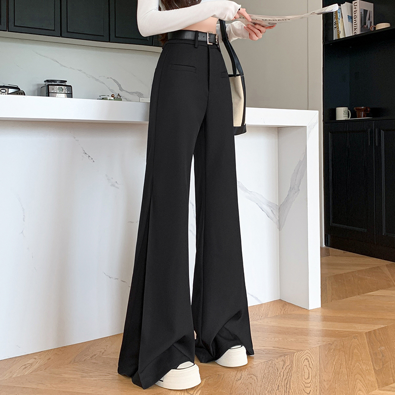 Black fashion flare pants temperament suit pants for women