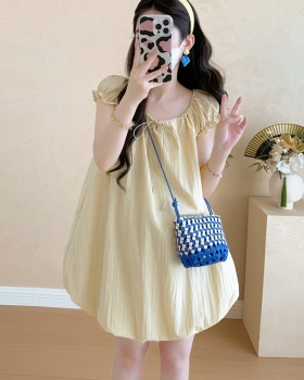 Temperament sweet France style dress summer bud A-line T-back