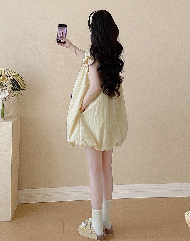 Temperament sweet France style dress summer bud A-line T-back