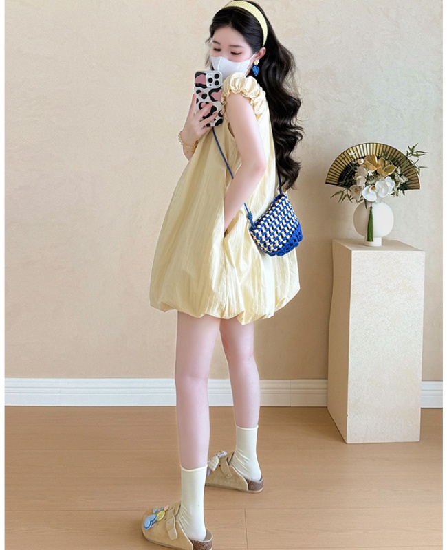 Temperament sweet France style dress summer bud A-line T-back