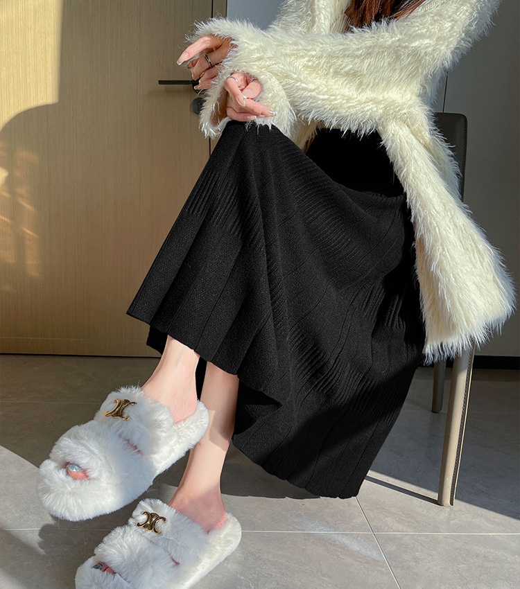 High waist A-line skirt knitted cake long skirt