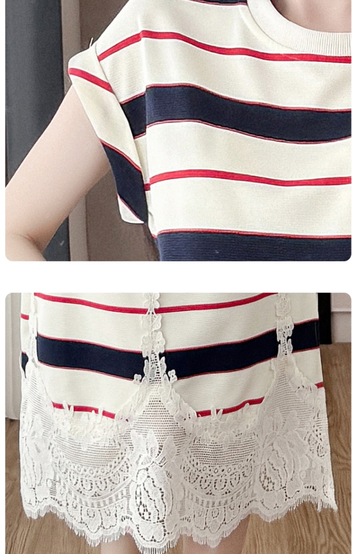 Loose fashion stripe dress exceed knee Casual long dress