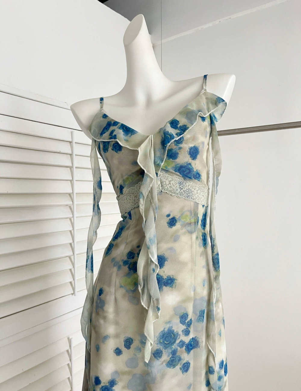 Temperament slim long dress retro floral dress for women