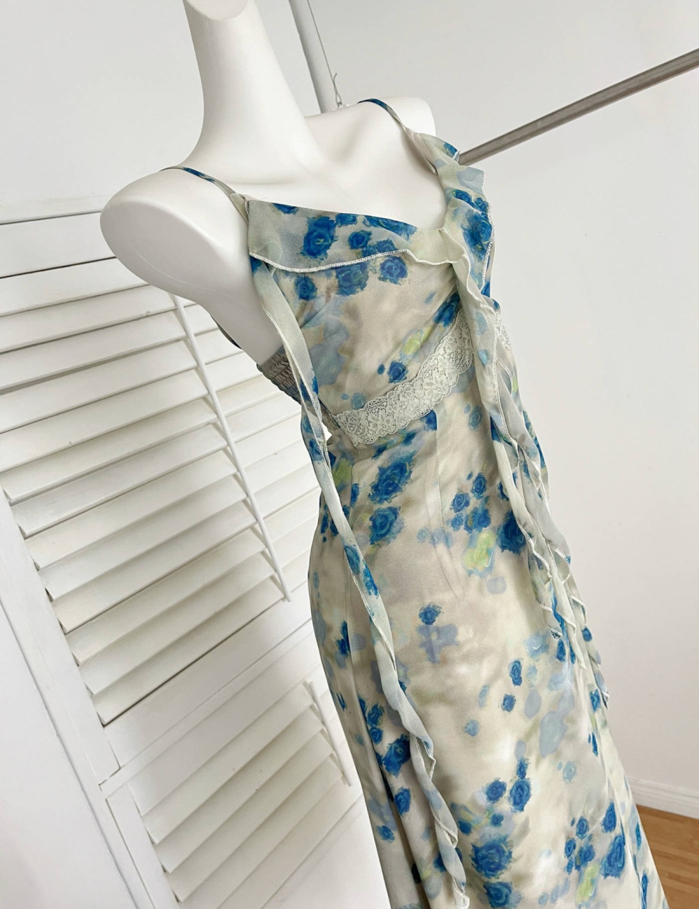 Temperament slim long dress retro floral dress for women