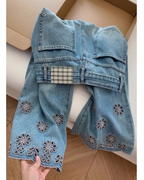 Thin summer jeans loose cropped pants for women