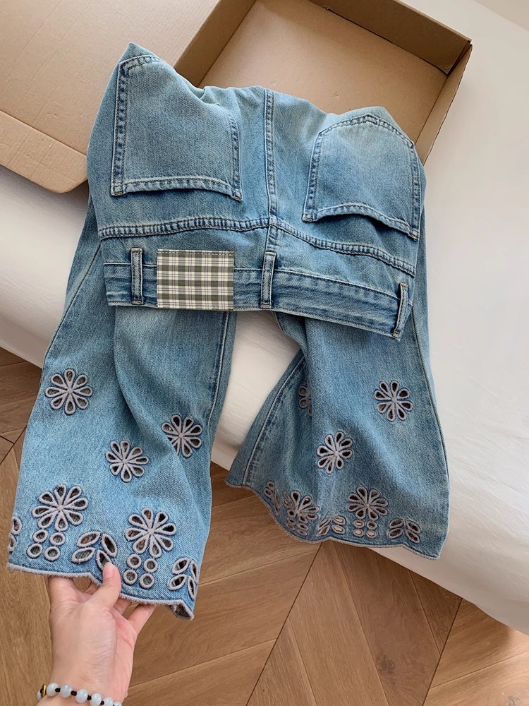Thin summer jeans loose cropped pants for women