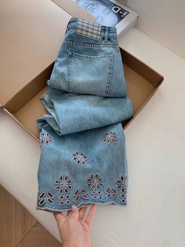 Thin summer jeans loose cropped pants for women