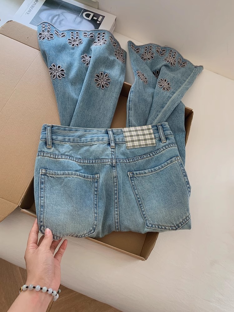 Thin summer jeans loose cropped pants for women