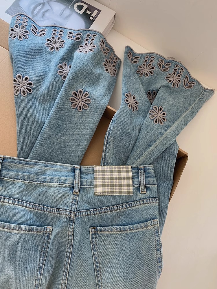 Thin summer jeans loose cropped pants for women