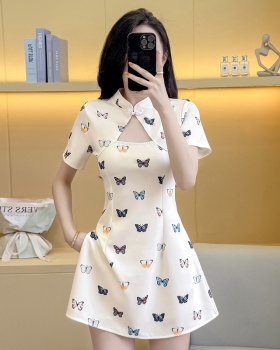 Elasticity light tender temperament maiden cheongsam a set