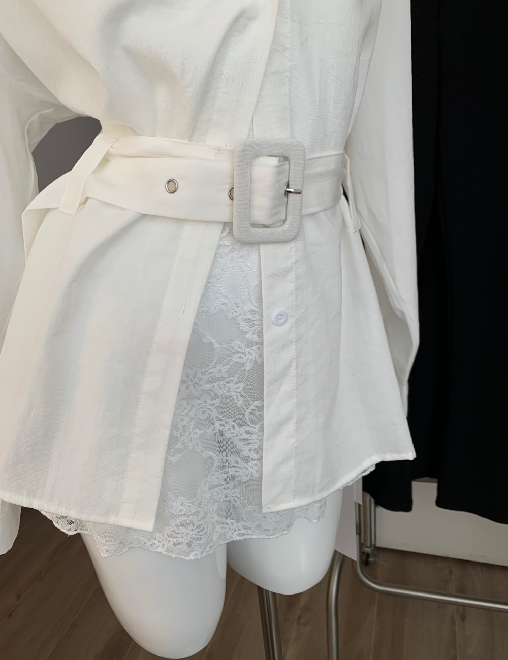 Lace strap dress enticement shirt 2pcs set