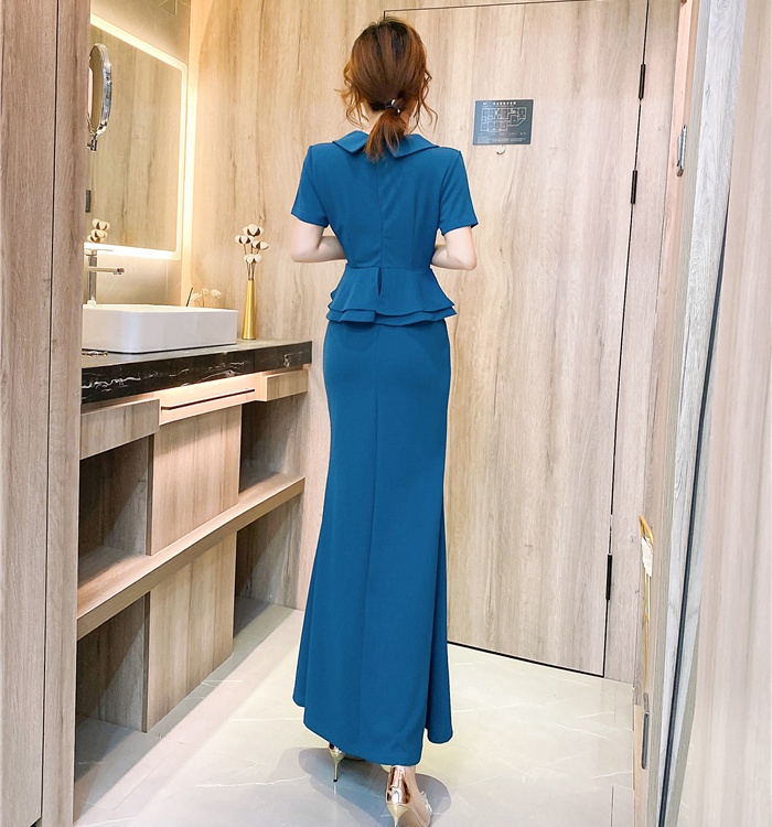 Package hip mermaid dress elasticity slim long dress