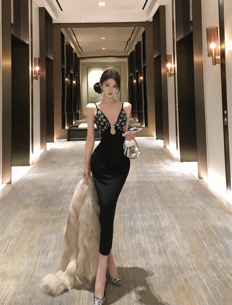 Long European style accessories spicegirl dress