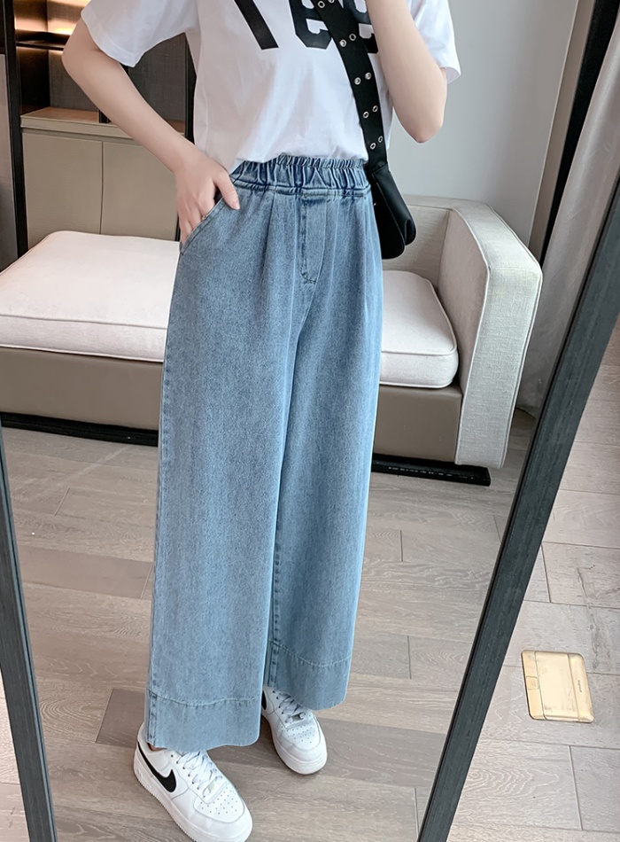 Retro spring and autumn wide leg pants washed pants