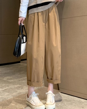 Loose straight slim ice silk summer harem pants for women