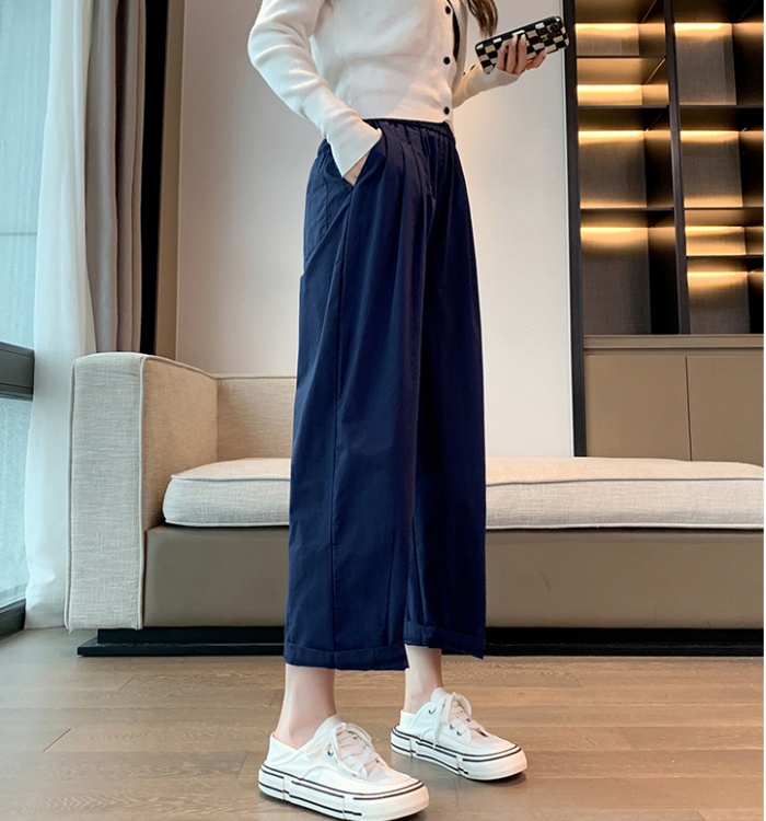 Loose straight slim ice silk summer harem pants for women