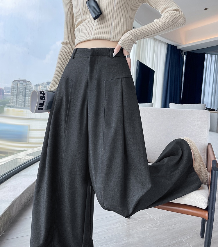 Slim straight wide leg pants Casual pants for women
