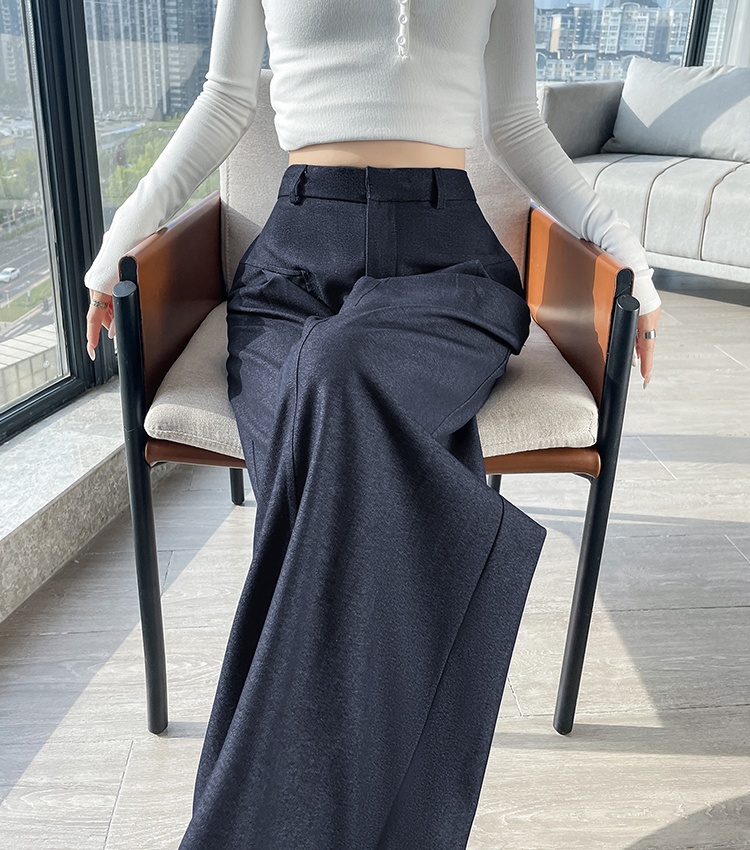 Slim straight wide leg pants Casual pants for women