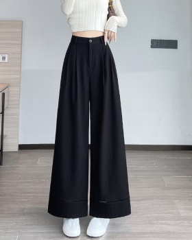 Hollow high waist wide leg pants drape suit pants for women
