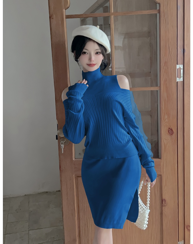 Lazy sweater dress loose dress 2pcs set for women