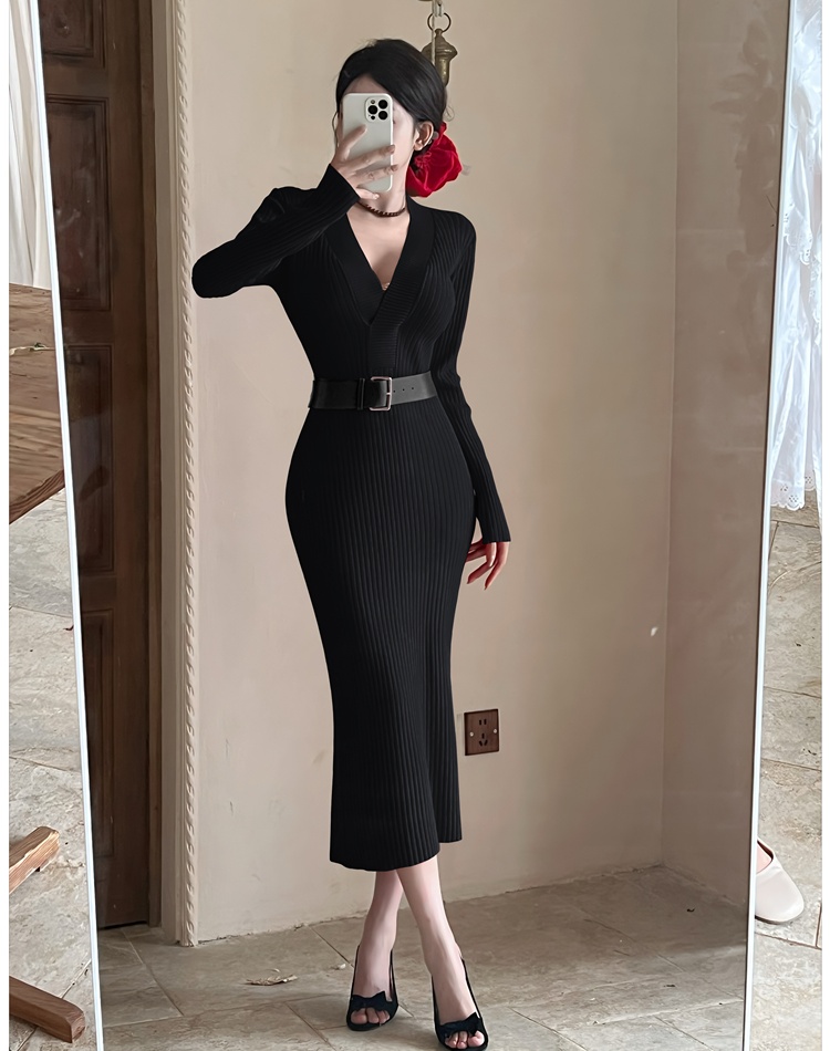 Ladies temperament overcoat red autumn dress for women