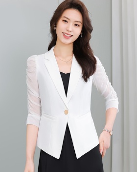 Simple slim business suit black coat for women