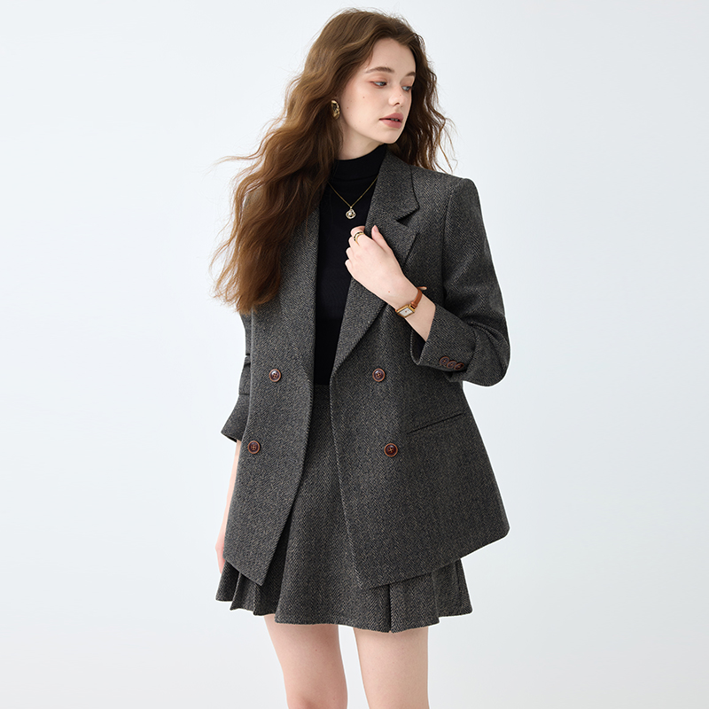 Temperament coat spring skirt a set for women