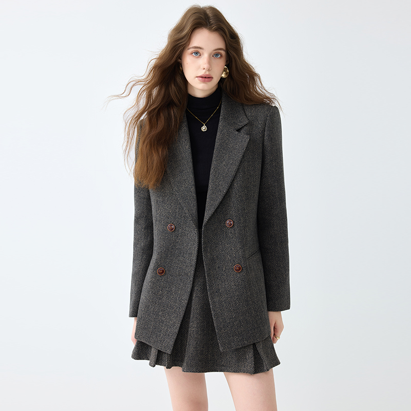 Temperament coat spring skirt a set for women