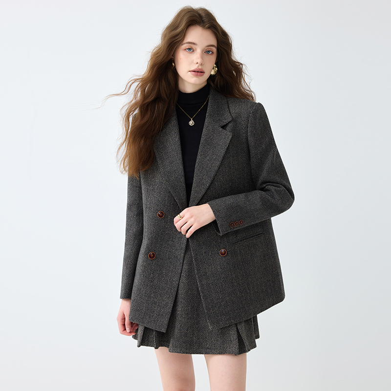 Temperament coat spring skirt a set for women