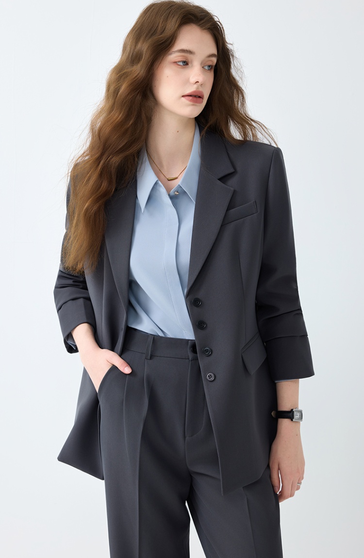 Temperament fashion suit pants spring coat 2pcs set