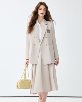 Fashion spring coat temperament skirt a set for women