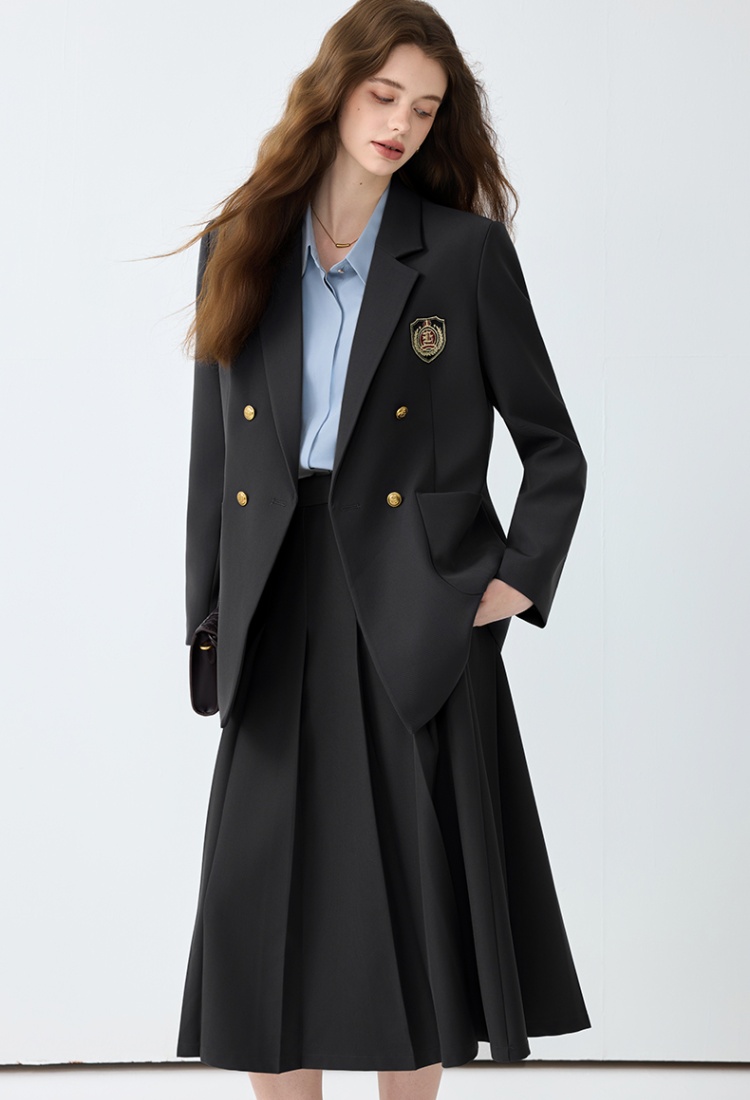 Fashion spring coat temperament skirt a set for women