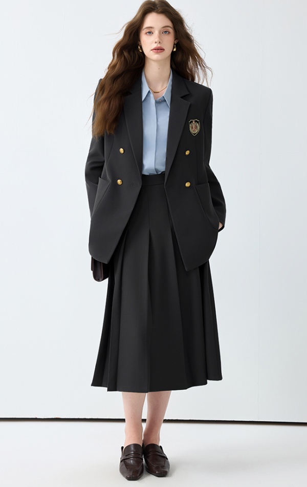 Fashion spring coat temperament skirt a set for women