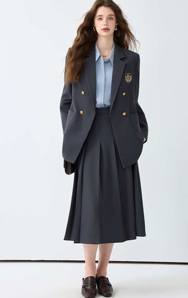 Fashion spring coat temperament skirt a set for women