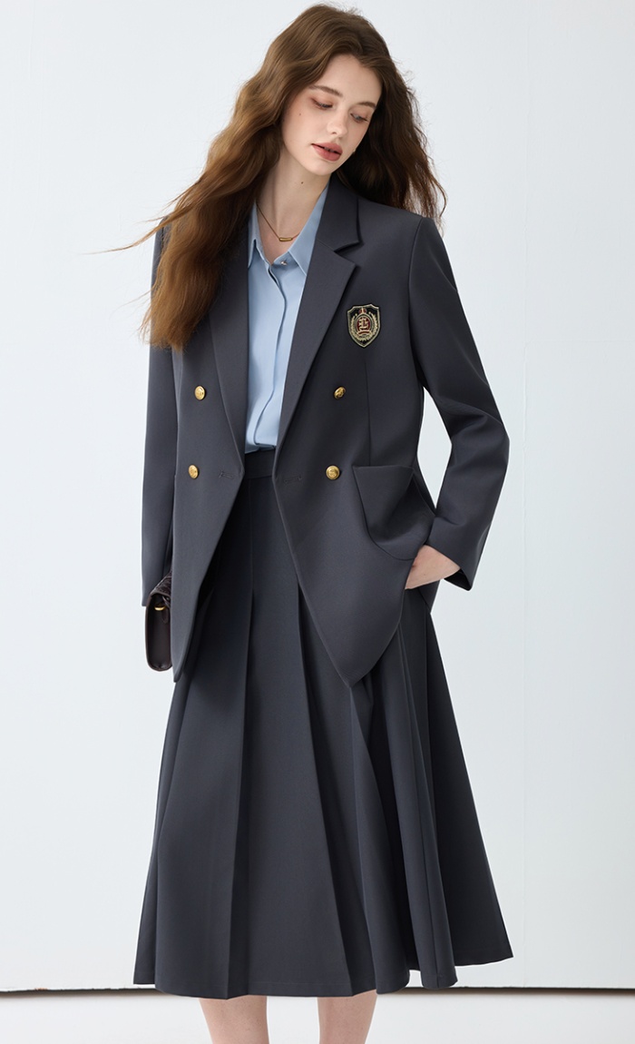 Fashion spring coat temperament skirt a set for women