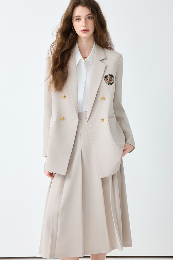 Fashion spring coat temperament skirt a set for women