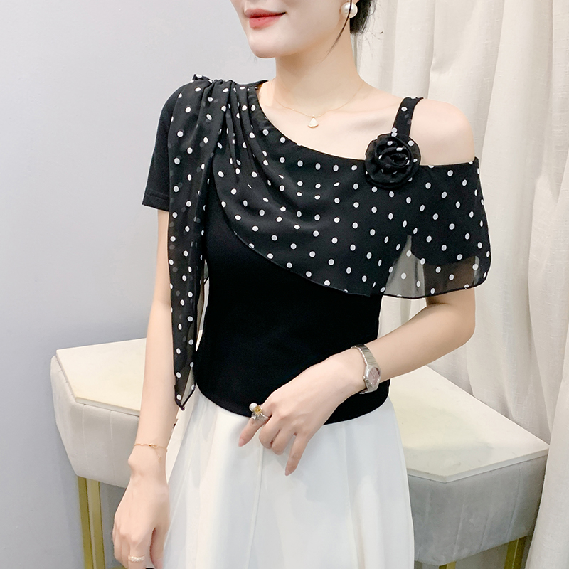 Long sleeve slim T-shirt strapless fashion tops for women