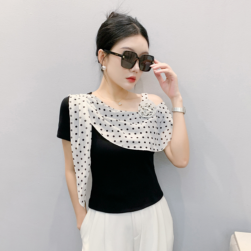 Long sleeve slim T-shirt strapless fashion tops for women