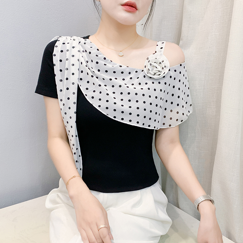 Long sleeve slim T-shirt strapless fashion tops for women