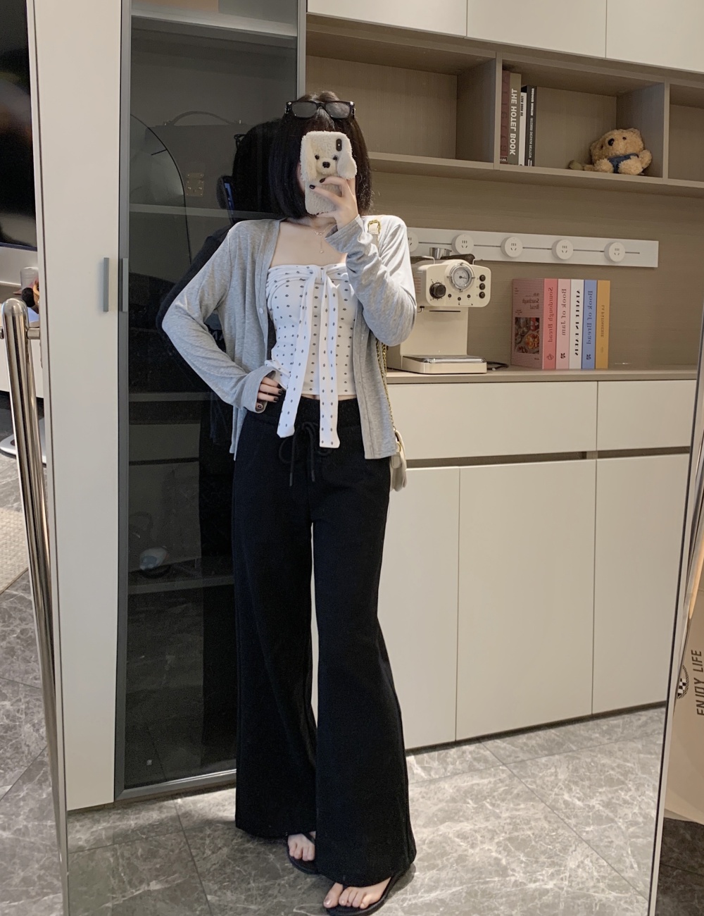 Wrapped chest autumn cardigan spicegirl tops 2pcs set