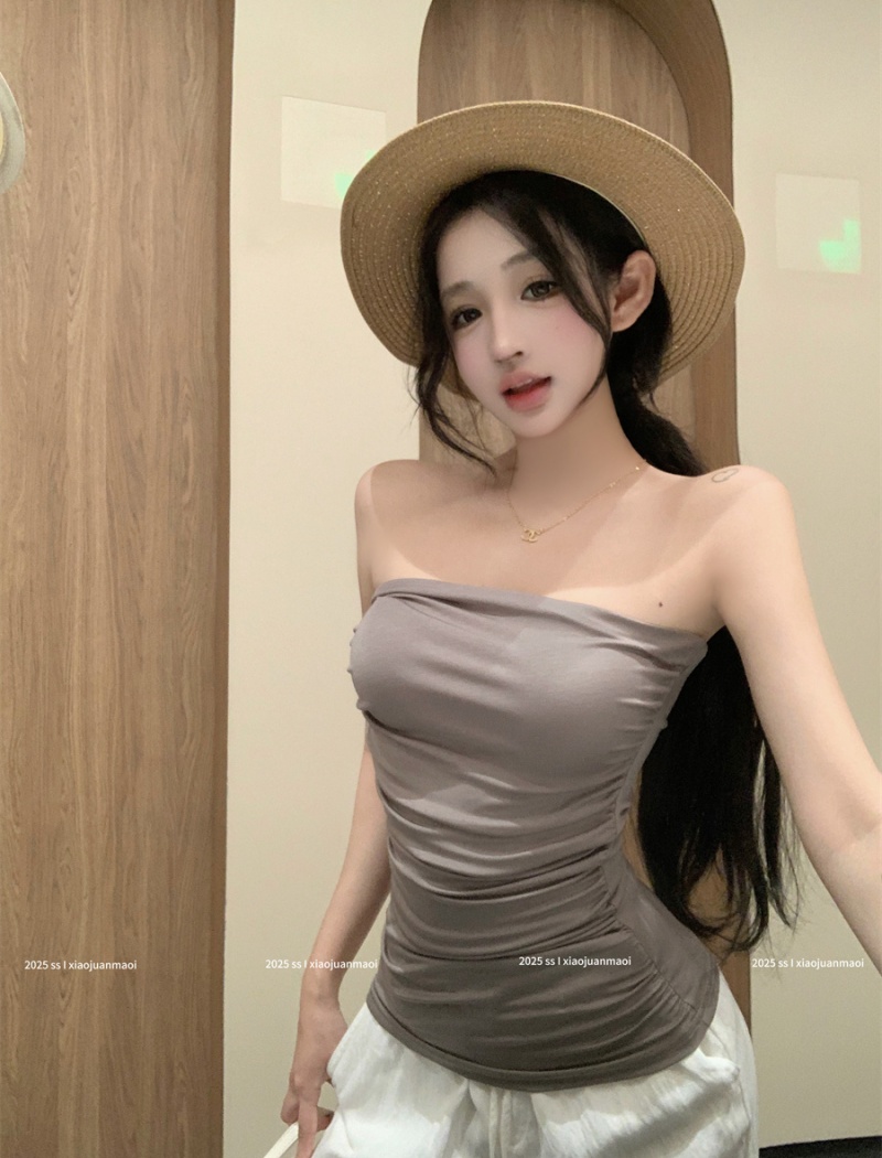 Sling chest hypotenuse halter slim fold wrapped chest tops